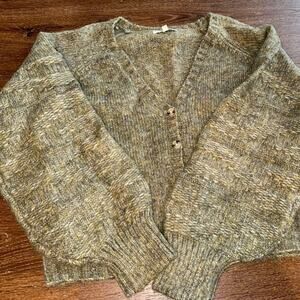 Z Supply Women’s Chunky Knit Cropped Cardigan Sweater Sz S
